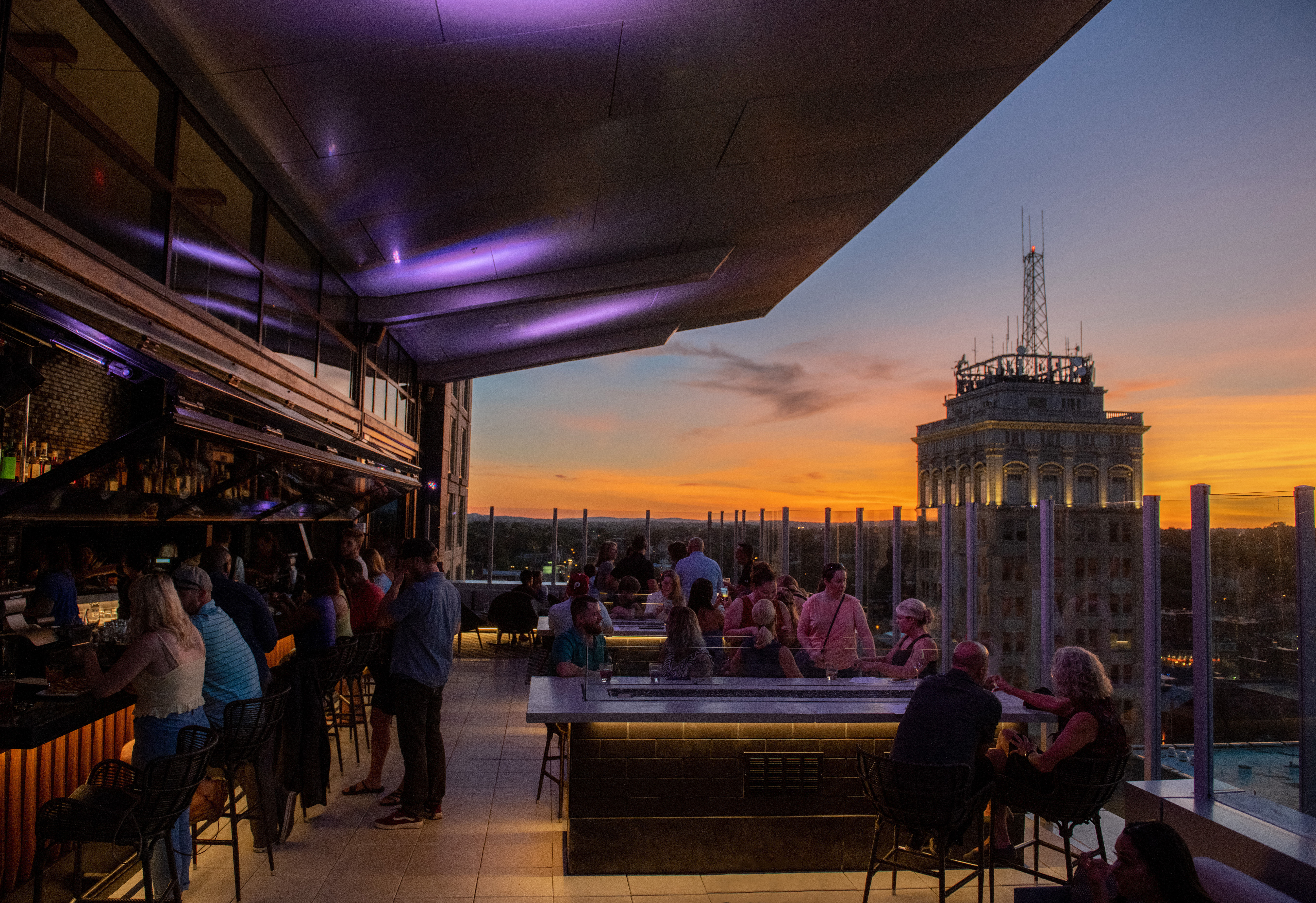 rooftop terrace overlooking Lancaster