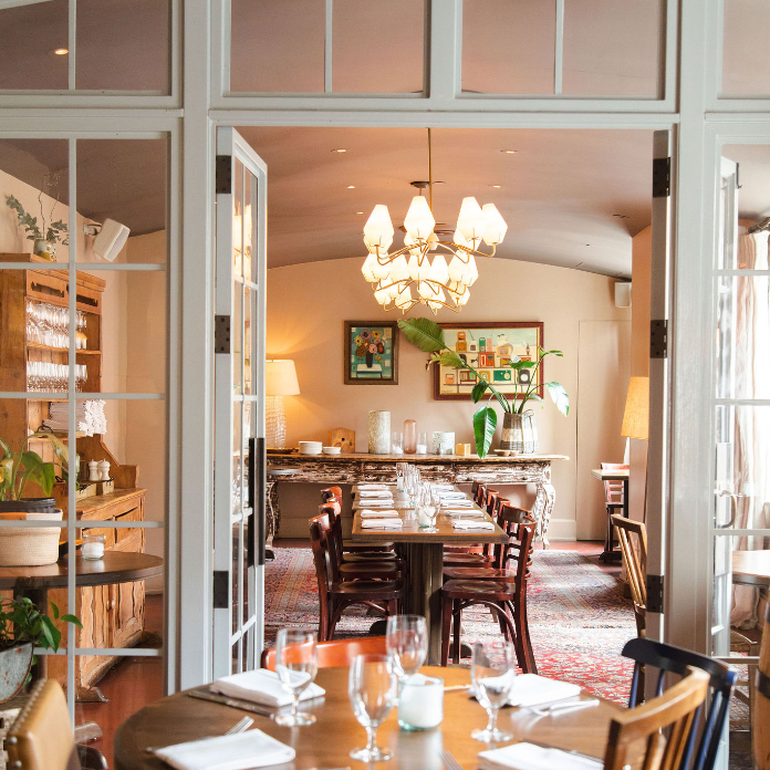 French doors leading to private dining area