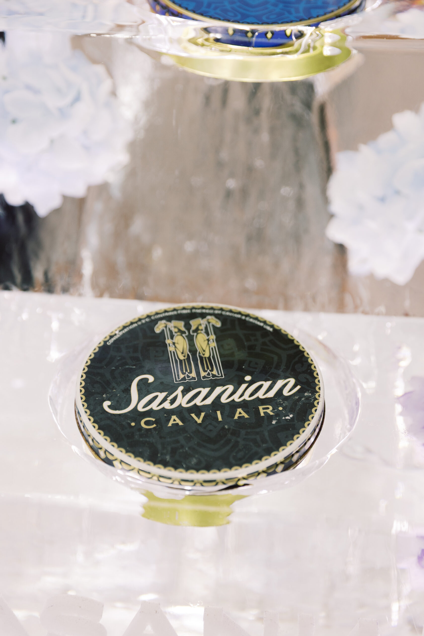 Caviar nestled in ice holder